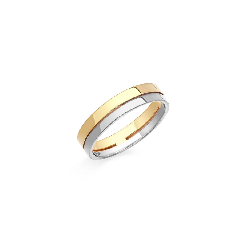 ALIANÇA ETERNIDADE EM OURO AMARELO E BRANCO 18K