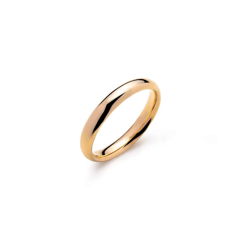 ALIANÇA FELIZES PARA SEMPRE LISA ANATÔMICA EM OURO 18K