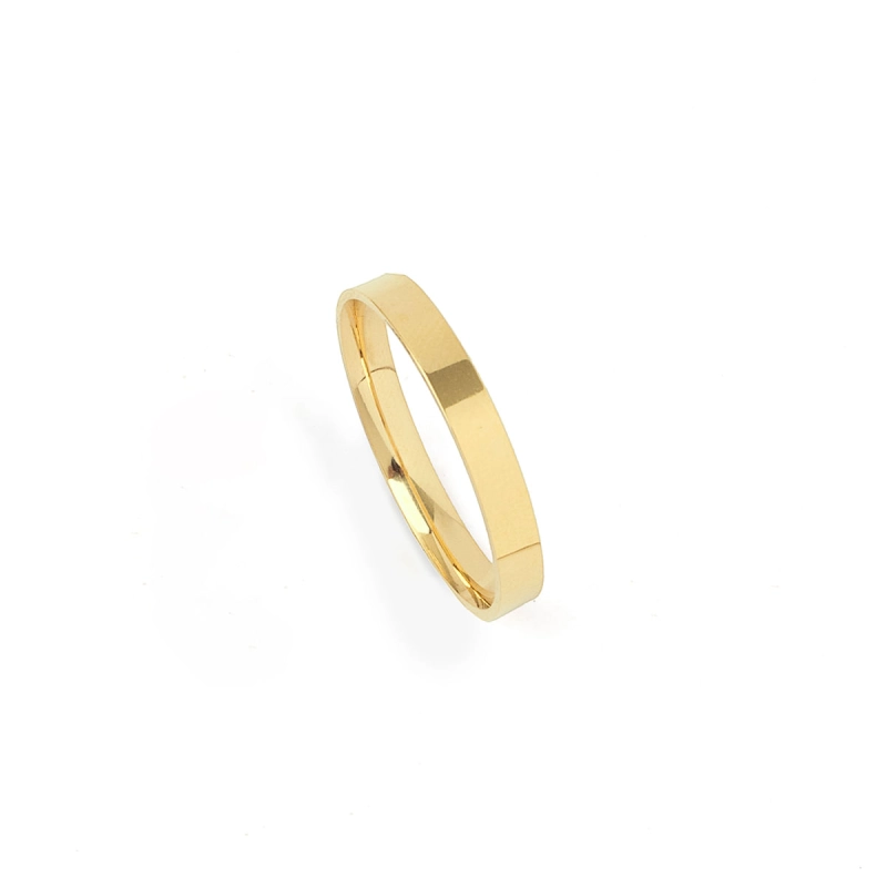 ALIANÇA LINEA FIO QUADRADO ANATÔMICA OURO 18K
