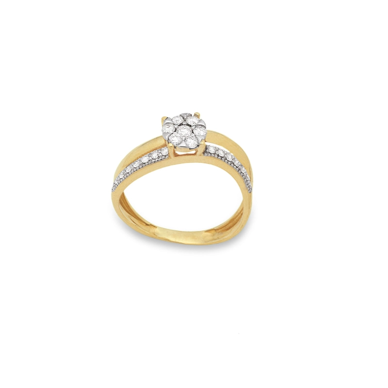 ANEL LUME FIO PAVE OURO 18K COM DIAMANTES