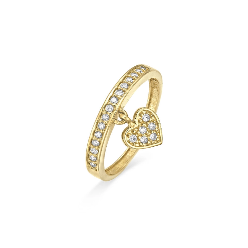 ANEL MEMORIAS CORAÇÃO PENDURADO EM OURO 18K COM DIAMANTES