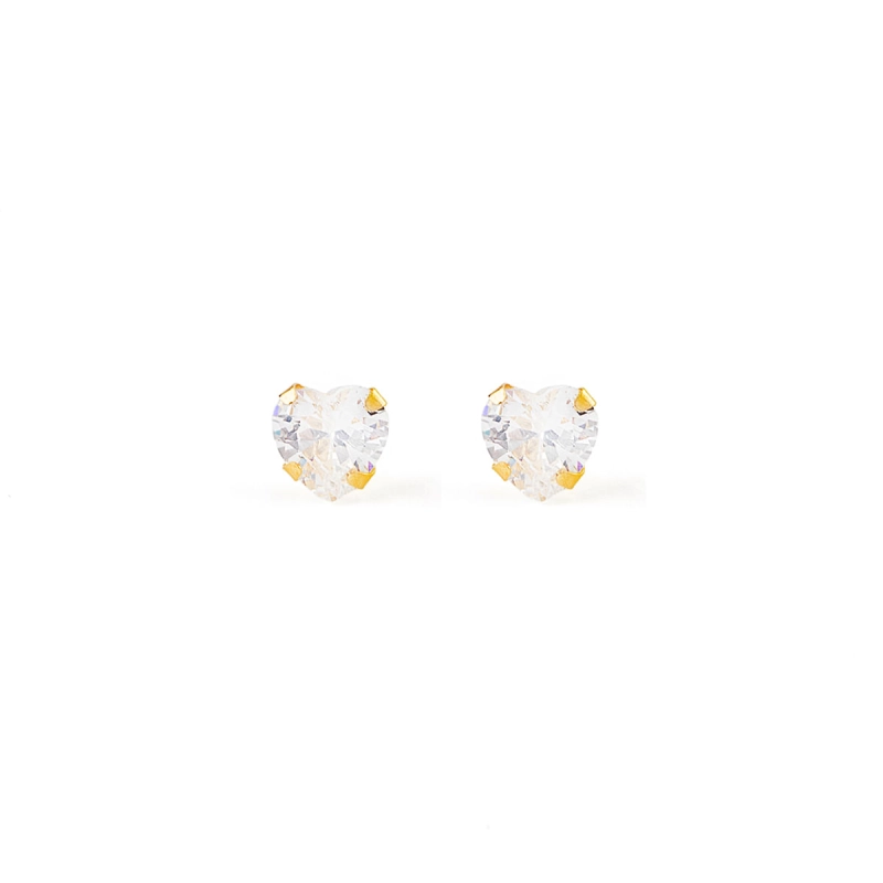 BRINCO CORAÇÃO EM OURO 18K COM ZIRCÔNIA