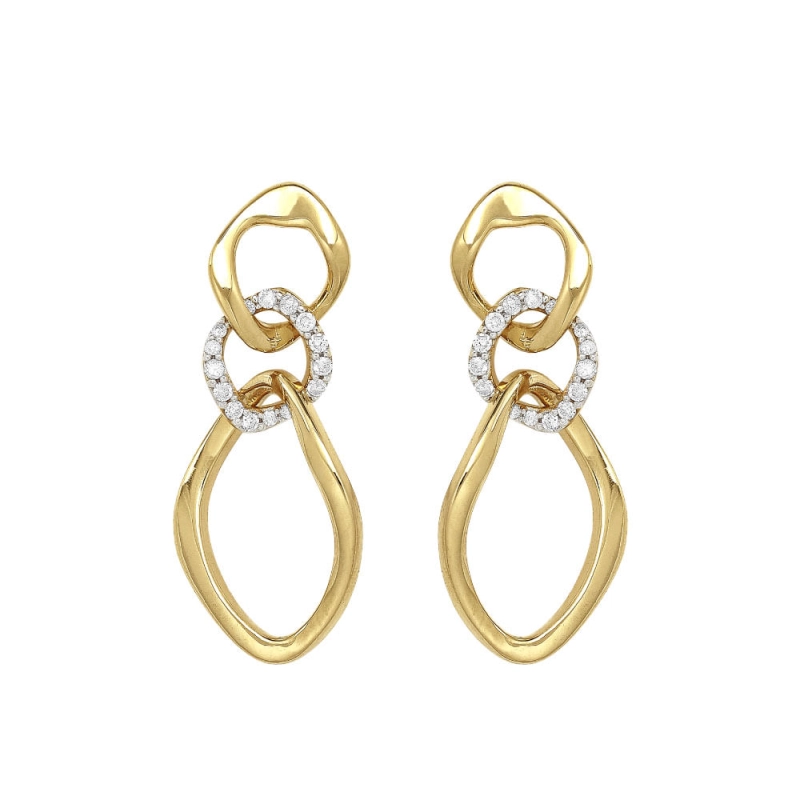 BRINCO ZELO CORRENTE EM OURO 18K COM DIAMANTES 0,27CT.