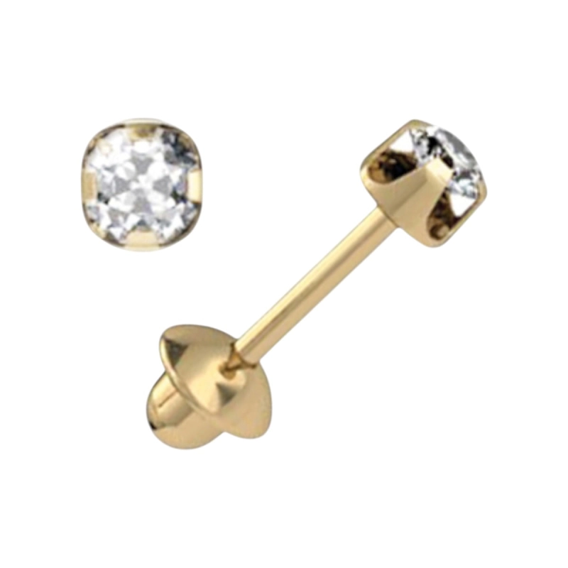 Brinco Solitário com Diamante e Ouro 18K