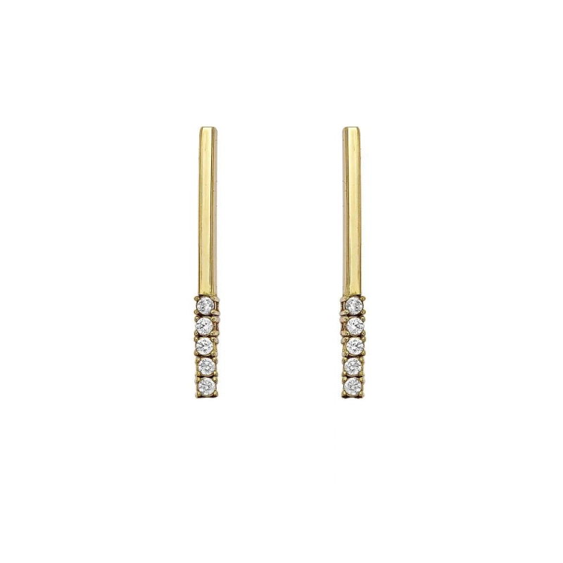 BRINCO TUBO RIVIERA EM OURO 18K COM DIAMANTES 0,45CT