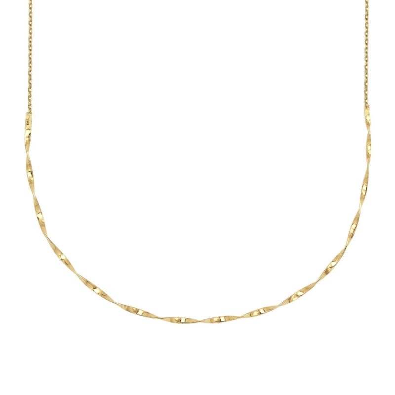 COLAR ARO TORCIDO EM OURO 18K 32CM