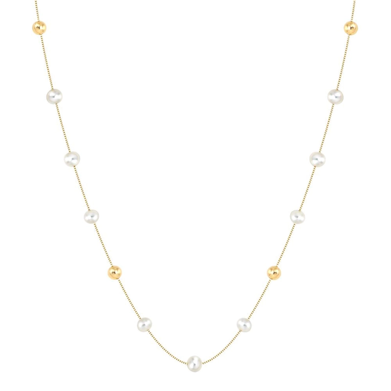 Colar Pérola Cultivada C/ Ouro 18k 42cm.