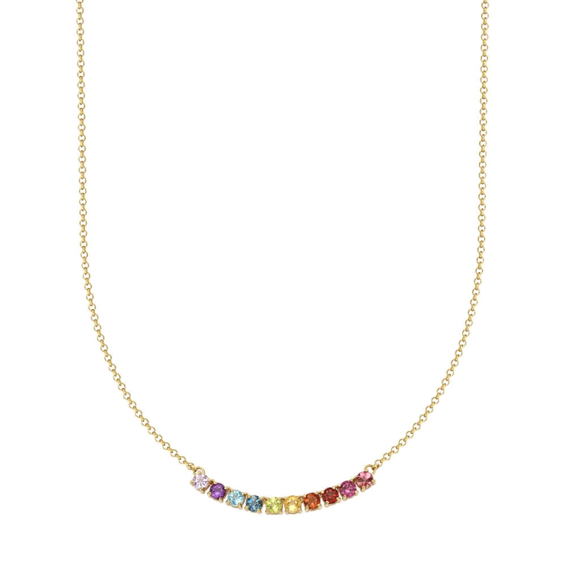 COLAR CENTRO RIVIERA COLOR EM OURO 18K 45CM