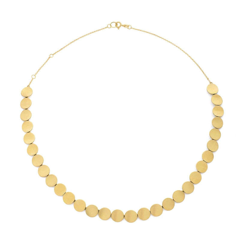 COLAR CHOKER DISCOS EM OURO 18K 41CM