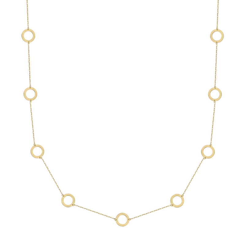 COLAR DISCO VAZADO EM OURO 18K 60CM