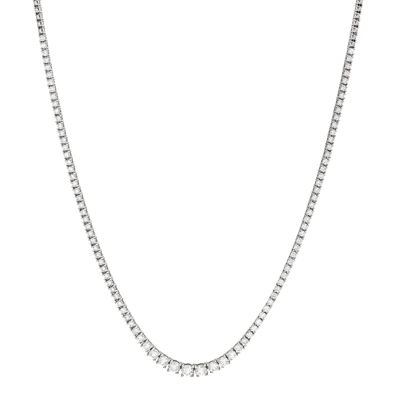 COLAR MEIA RIVIERA DEGRADÊ EM OURO BRANCO 18K COM DIAMANTES 3,5CT
