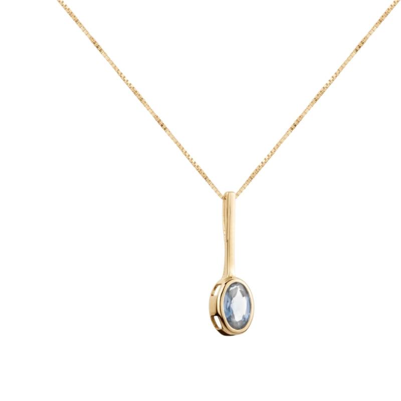 Colar Topázio Sky Oval Ouro 18k