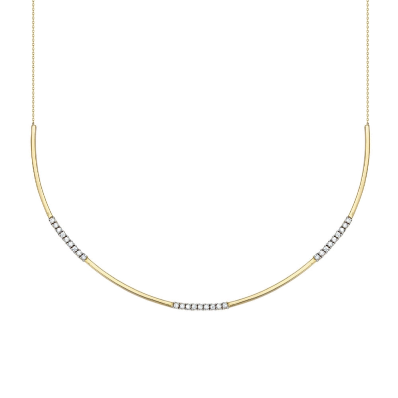 COLAR TUBO RIVIERA EM OURO 18K COM DIAMANTES 1,21CT 40CM