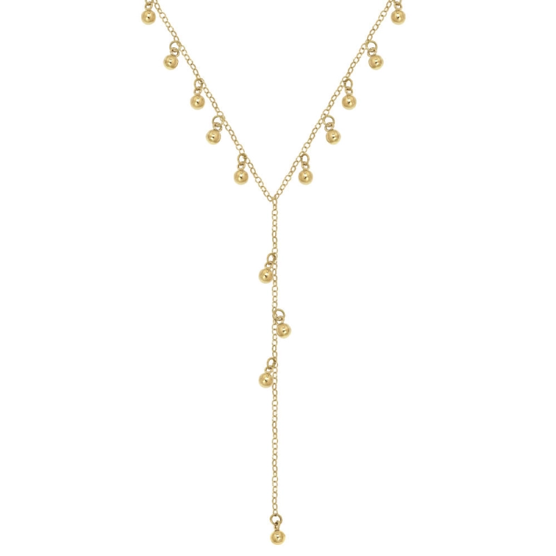 COLAR Y BOLAS EM OURO 18K 50CM