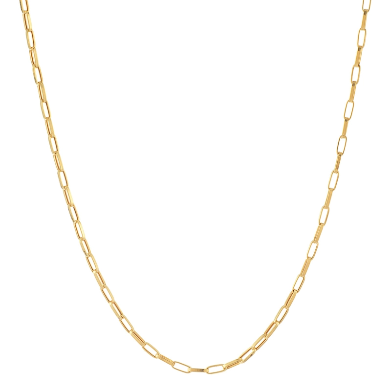 CORDÃO CADEADO ALONGADO EM OURO 18K 60CM