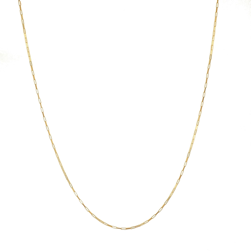 CORDÃO CADEADO ALONGADO EM OURO 18K 60CM