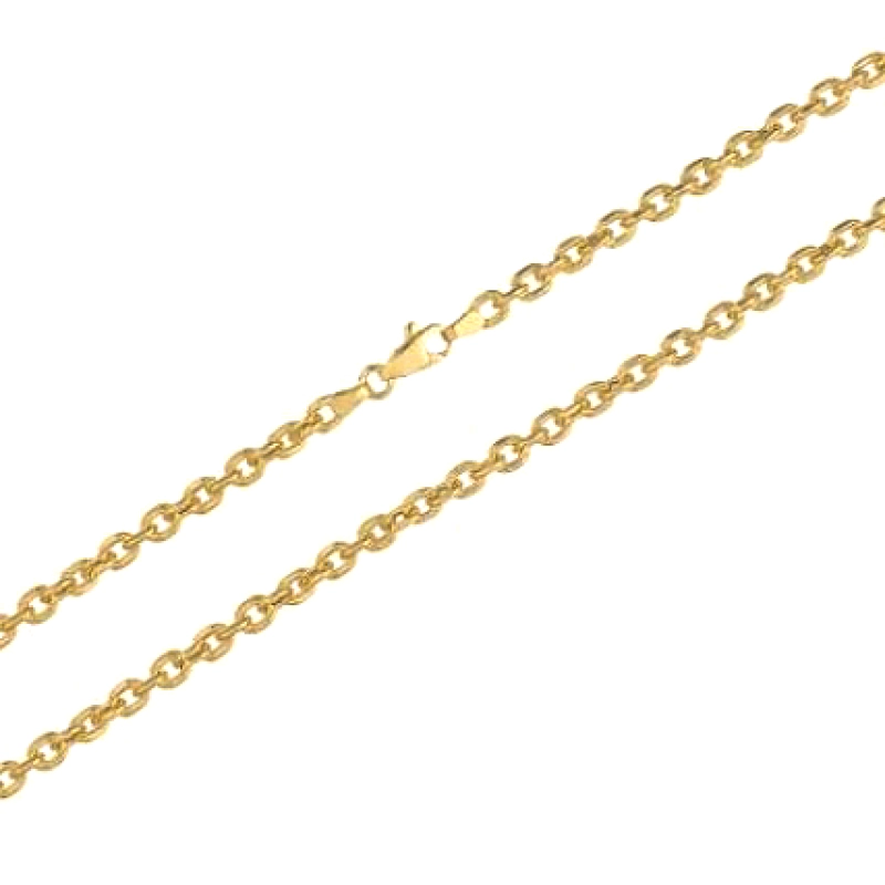 CORDÃO CADEADO REDONDO EM OURO 18K 60CM