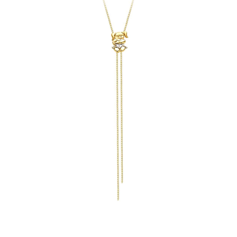 Gargantilha Menina em Ouro 18K Com Diamantes