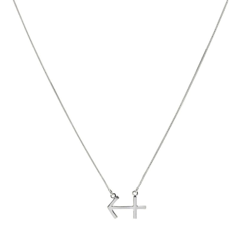 GARGANTILHA SIGNO SAGITÁRIO EM PRATA COM RÓDIO BRANCO