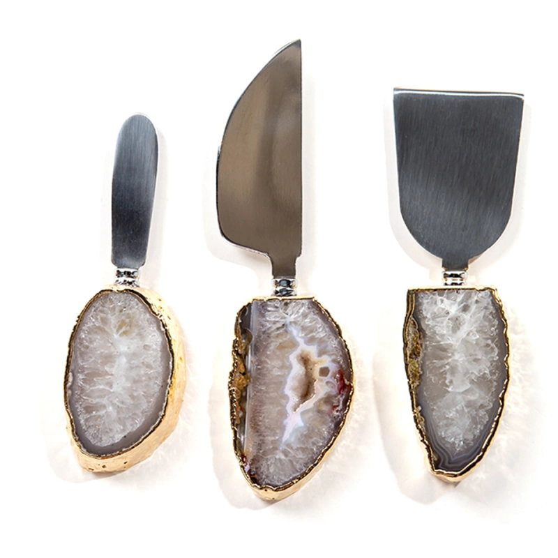 KIT UTENSÍLIOS QUEIJO CRISTAL ÁGATA - LINHA HOME