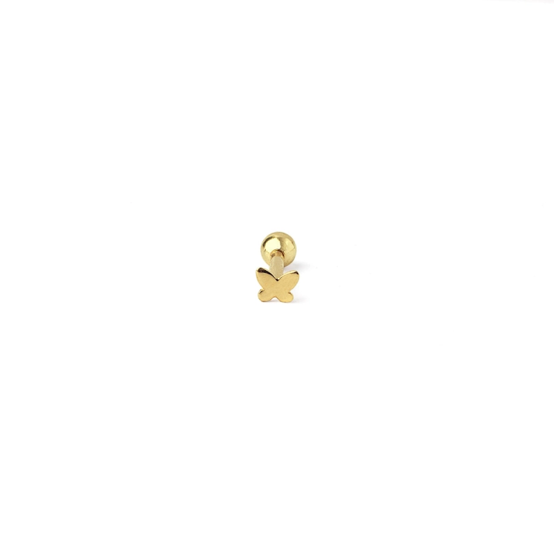 PIERCING BORBOLETA OURO 18K