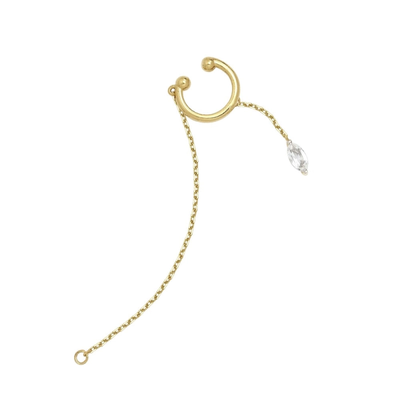 PIERCING DENGO EM OURO 18K COM TOPÁZIO
