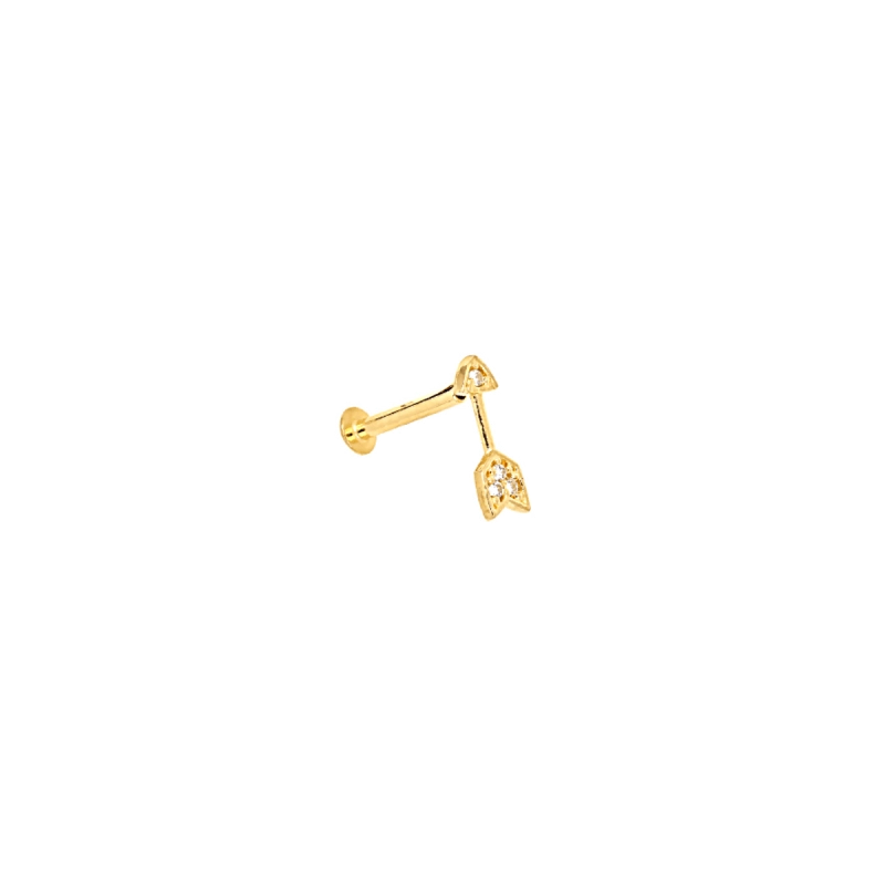 Piercing Flecha c/Zircônia Em Ouro 18k.
