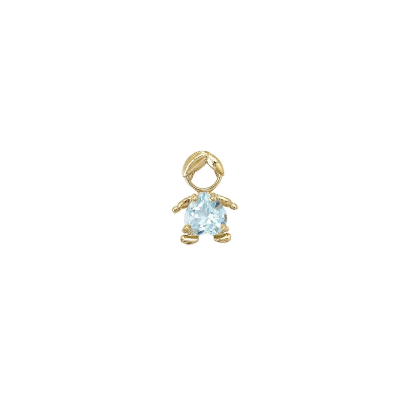 PINGENTE MENINO ELO EM OURO 18K COM TOPÁZIO