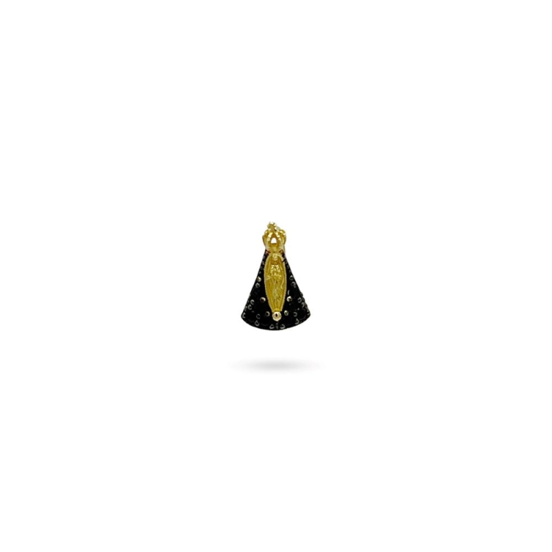 PINGENTE N.SRA. APARECIDA PEQUENA SAFIRA E OURO 18K