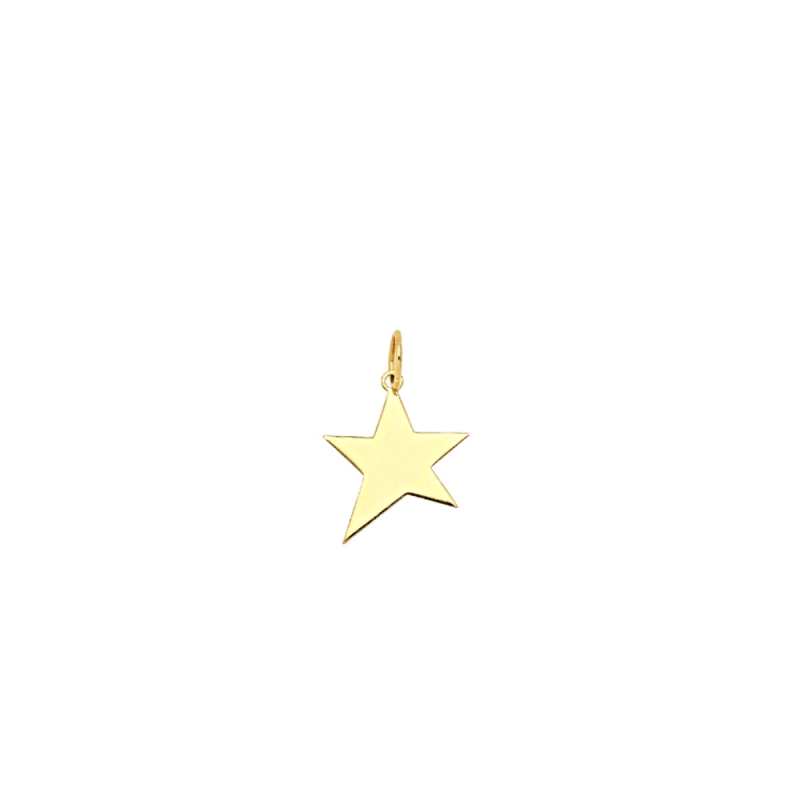 Pingente Estrela Chapa Em Ouro 18k.