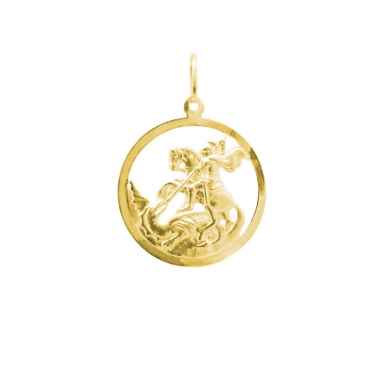 PINGENTE SÃO JORGE C/ ARO EM OURO 18K