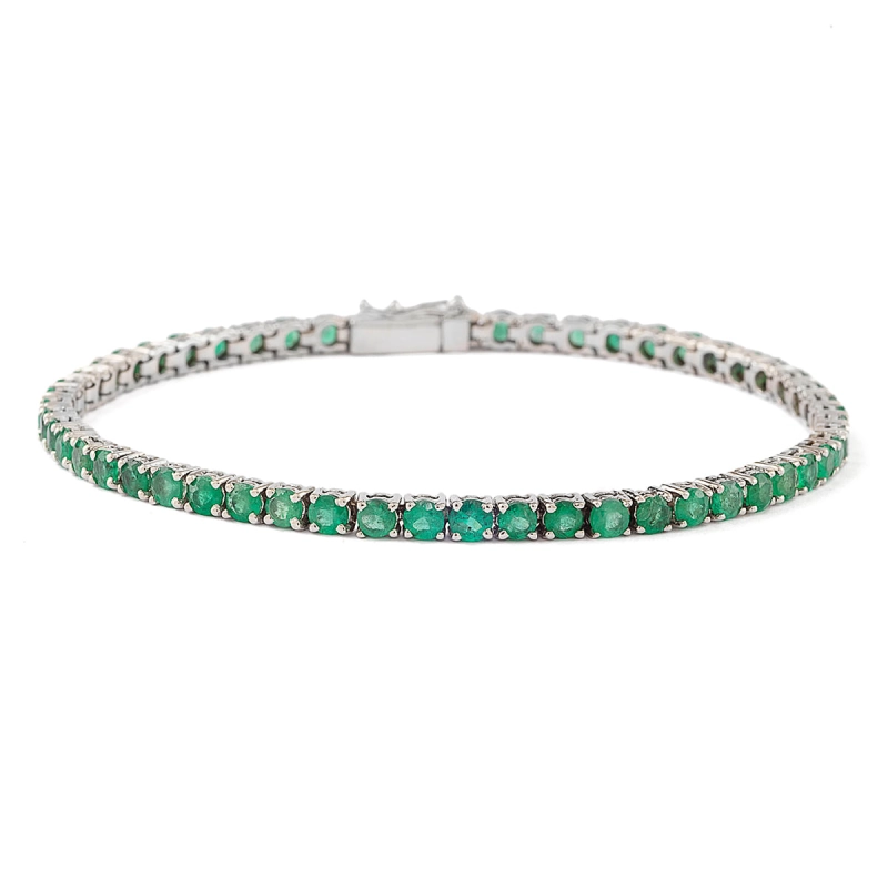 PULSEIRA DELÍRIO RIVIERA EM OURO BRANCO 18K COM ESMERALDAS 6,27CT