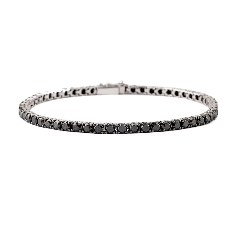 PULSEIRA ÍMPETO RIVIERA EM OURO BRANCO 18K COM DIAMANTES NEGROS 8,81CT