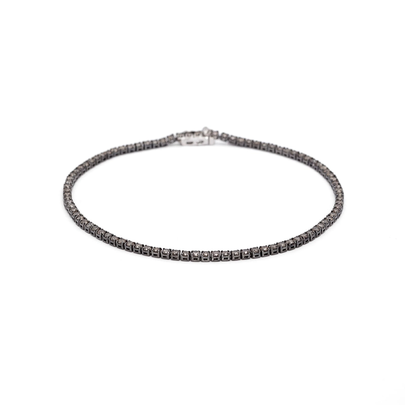PULSEIRA RIVIERA DIAMANTES BROWN OURO BRANCO 18K