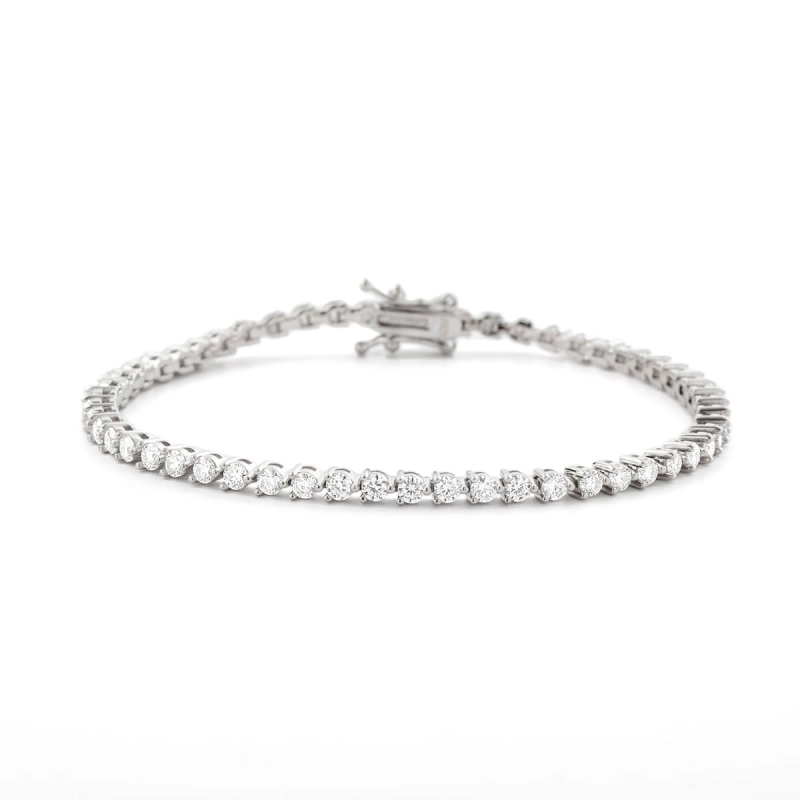 Pulseira Riviera Prata 925 Com Ródio e Moissanite 0,02ct