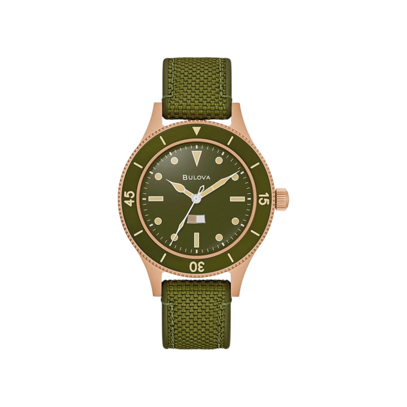 RELÓGIO BULOVA MIL SHIPS BRONZE AUTOMÁTICO 150TH ANNIIVERSARY SPECIAL EDITION MASCULINO 98A324N