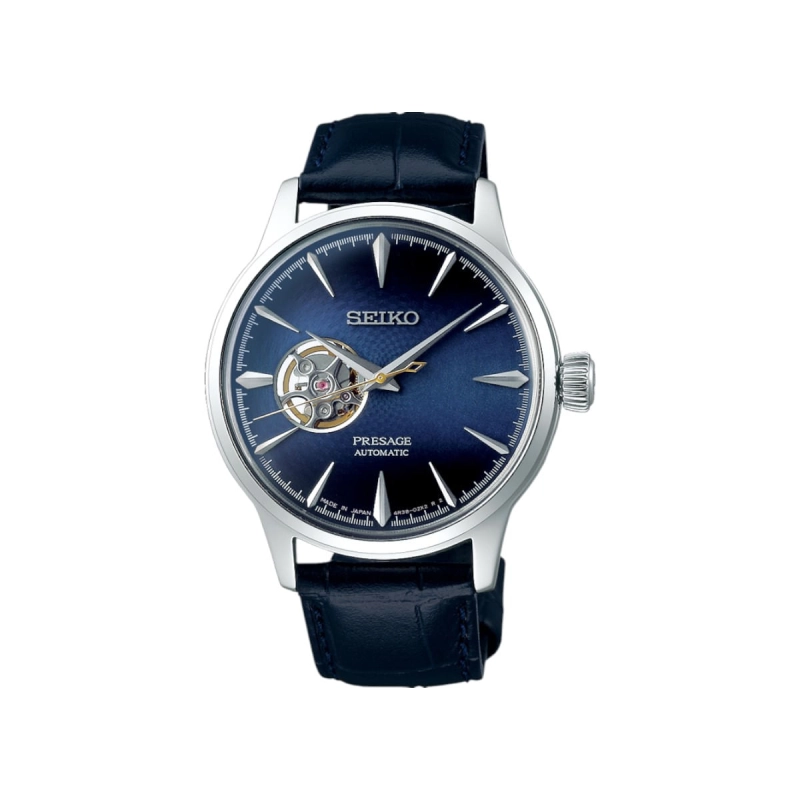 RELÓGIO SEIKO PRESAGE BLUE MOON OPEN HEART AUTOMÁTICO MASCULINO SSA405J1