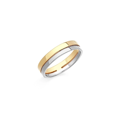 ALIANÇA ETERNIDADE EM OURO AMARELO E BRANCO 18K