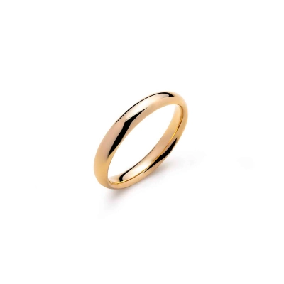 ALIANÇA FELIZES PARA SEMPRE LISA ANATÔMICA EM OURO 18K