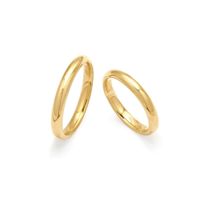 ALIANÇA BORGONHA ANATÔMICA EM OURO 18K