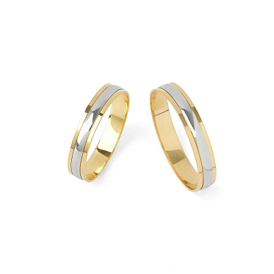 ALIANÇA CONTOUR QUADRADA FIO OURO BRANCO 18K