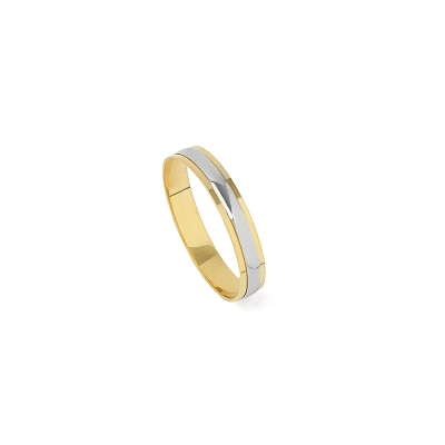 ALIANÇA CONTOUR QUADRADA FIO OURO BRANCO 18K