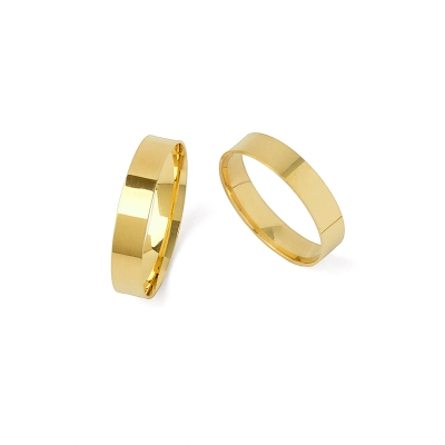 ALIANÇA FIRENZE LISA FIO QUADRADO ANATÔMICA OURO 18K
