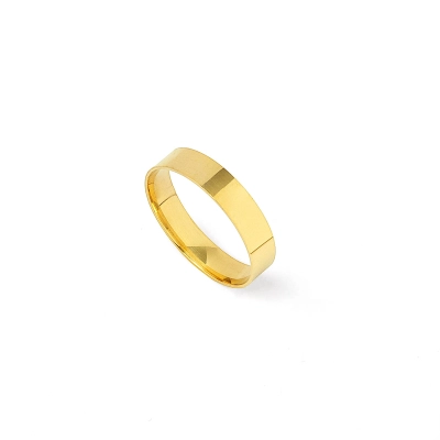 ALIANÇA FIRENZE LISA FIO QUADRADO ANATÔMICA OURO 18K