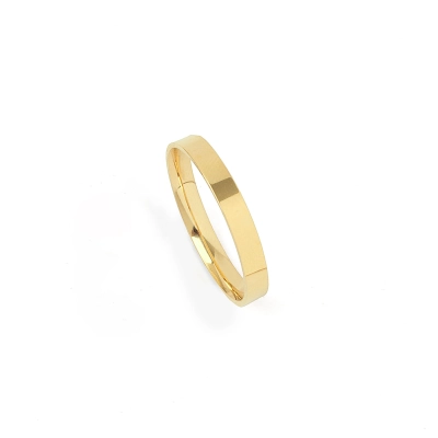 ALIANÇA LINEA FIO QUADRADO ANATÔMICA OURO 18K