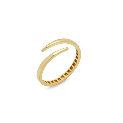 ANEL ABRAÇO DUAS PONTAS OURO 18K