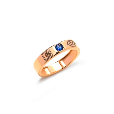 Anel De Grau Masculino Em Ouro 18k Com Zircônia.