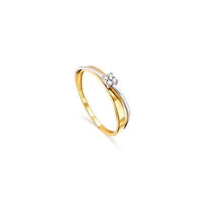 ANEL ELO EM OURO 18K COM DIAMANTES 0,04CT