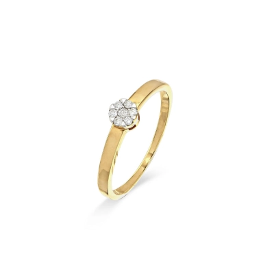 ANEL ENCANTO EM OURO 18K COM DIAMANTE 0,08CTS