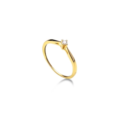 ANEL LAÇO SAGRADO EM OURO 18K COM DIAMANTES 0,05CTS